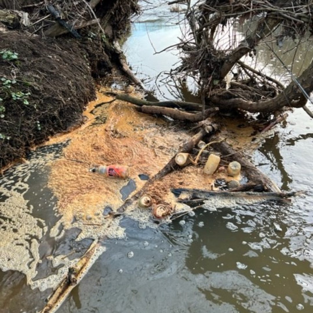 River full of debris and litter