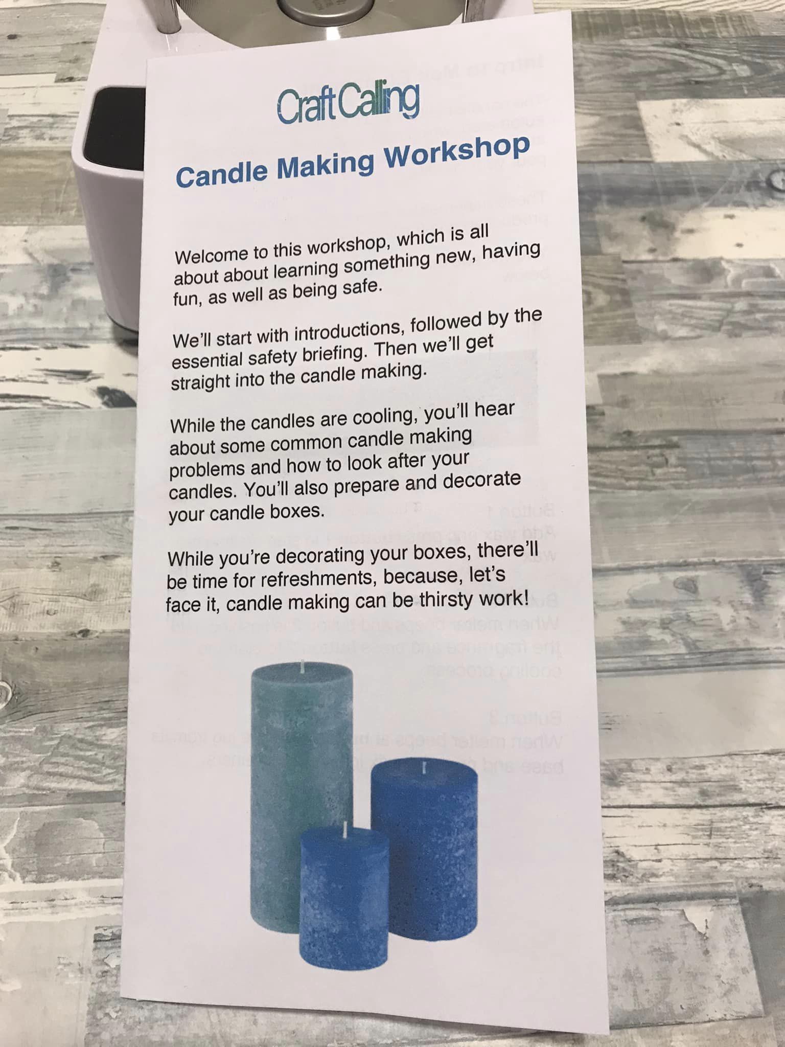 Poster for candle making workshop