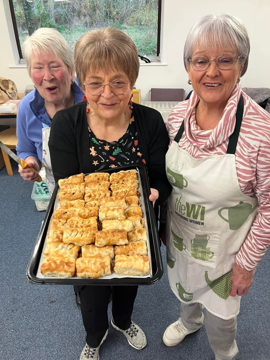 Ann, Chris and Lynne with Lynne's famous sausage rolls